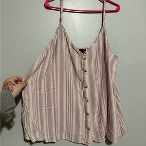 Torrid Pink Striped Button-Up Camisole